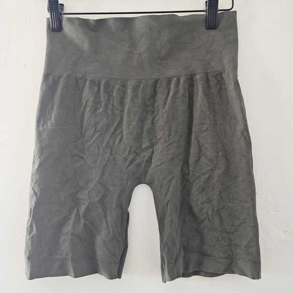 Feathers Olive Green High Waisted Biker Shorts - Picture 7 of 8